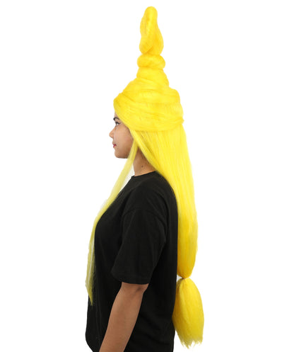 HPO Adult Women's Sculpted Loop Topknot Wig | Multiple Color Options | Create of synthetic fiber, gravity-defying twisted vertical bun with long face-framing strands, breathable base | Party, Halloween, theater, drag, performance, costume events