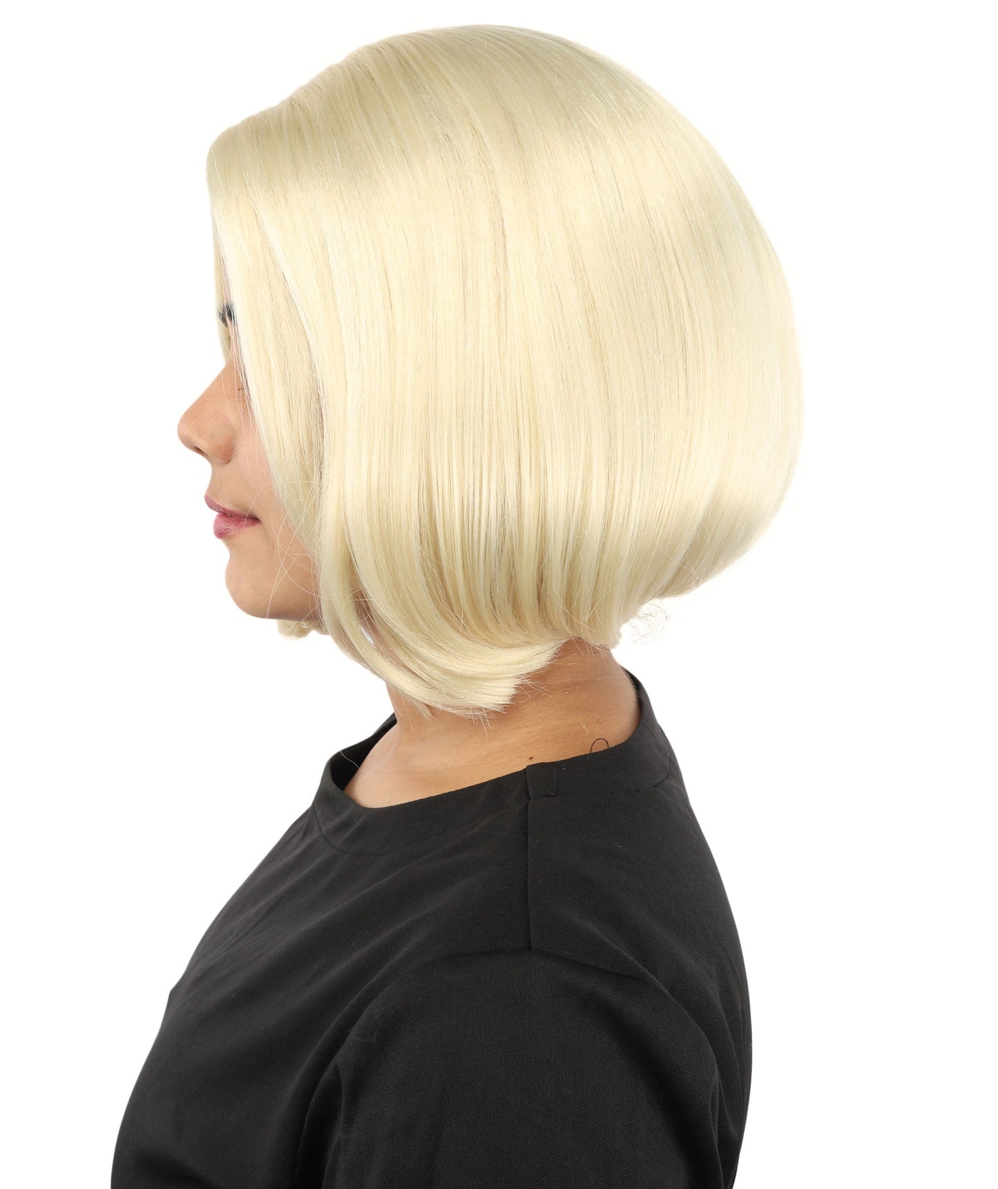Adult Women's Two-Tone Bob Wig | Multiple Color Options | Short Straight Blunt Cut Inspired by American Pop Artist Look | Natural Hairline for Halloween and Cosplay