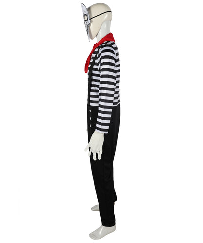 HPO Adult Men’s Classic Black and White Mime Costume – for Halloween and Themed Parties