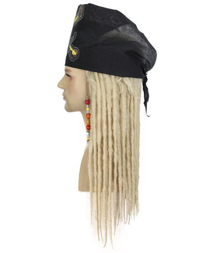 HPO Men's Pirate Dreadlocks Multicolor Options Wig | Halloween and Cosplay Wig | Flame-retardant Synthetic Fiber