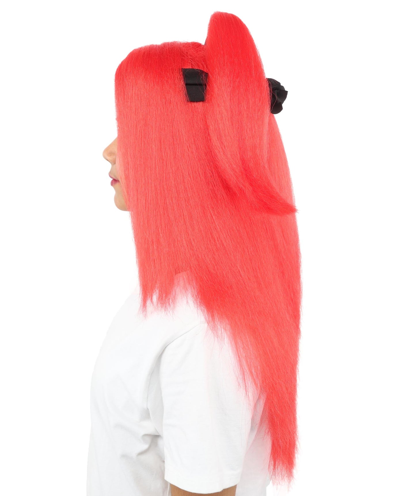 Women's High Ponytail Ninja Wig | Multiple Color Options | Create of synthetic fiber, long straight texture with top-tied fountain, breathable base | Cosplay, Halloween, theater, party, performance, costume events