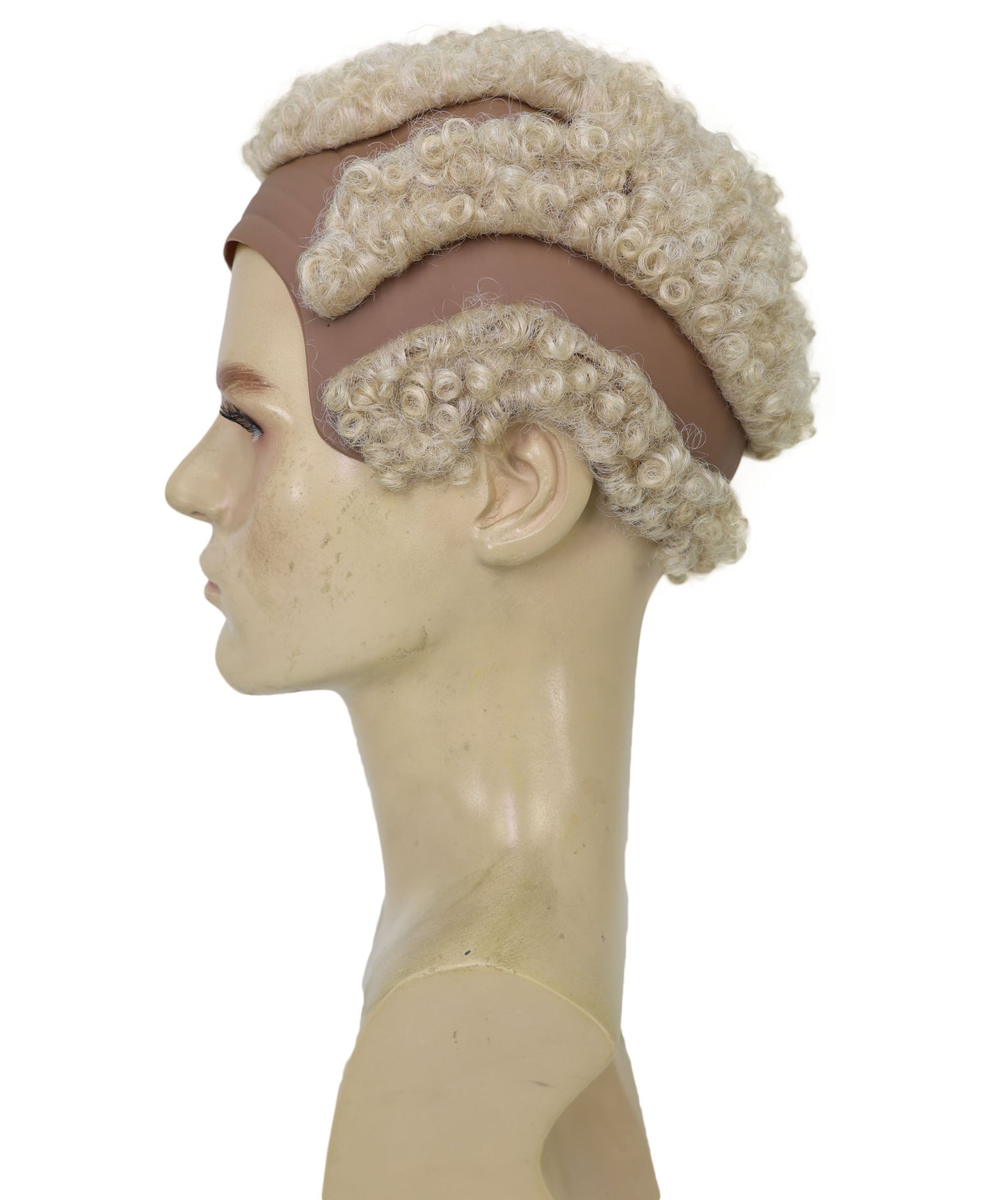 HPO Adult Men’s Platinum Blonde Buzz Cut Wig | Fighter Inspired Video Game Hairstyle | Flame-retardant Synthetic Fiber
