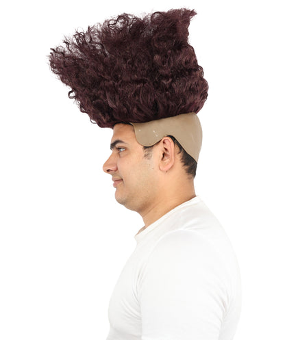 HPO Men’s Tall Afro Wig | Multicolor Options | Animated Scientist Style Hair | Funny Hairpiece with Bouncy Curls and Capless Cap | Retro Nerd Look for Parties, Shows & Halloween