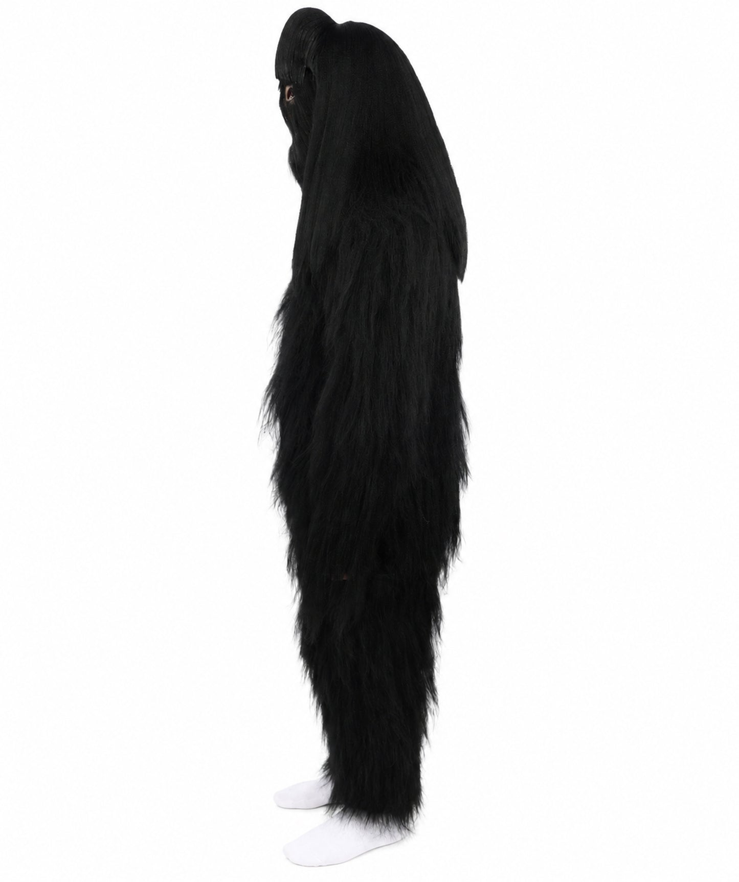 HPO Unisex Extreme Hairy Person Costume, Mask and Bundle - Full-Body Hair Suit Extra-Long Ash Brown Costume Wig for Halloween, Cosplay & Parties