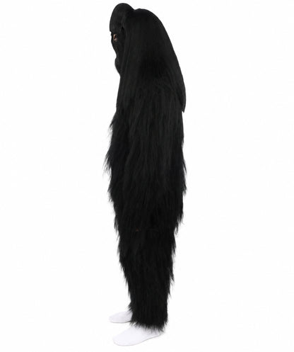 HPO Unisex Extreme Hairy Person Costume, Mask and Bundle - Full-Body Hair Suit Extra-Long Ash Brown Costume Wig for Halloween, Cosplay & Parties