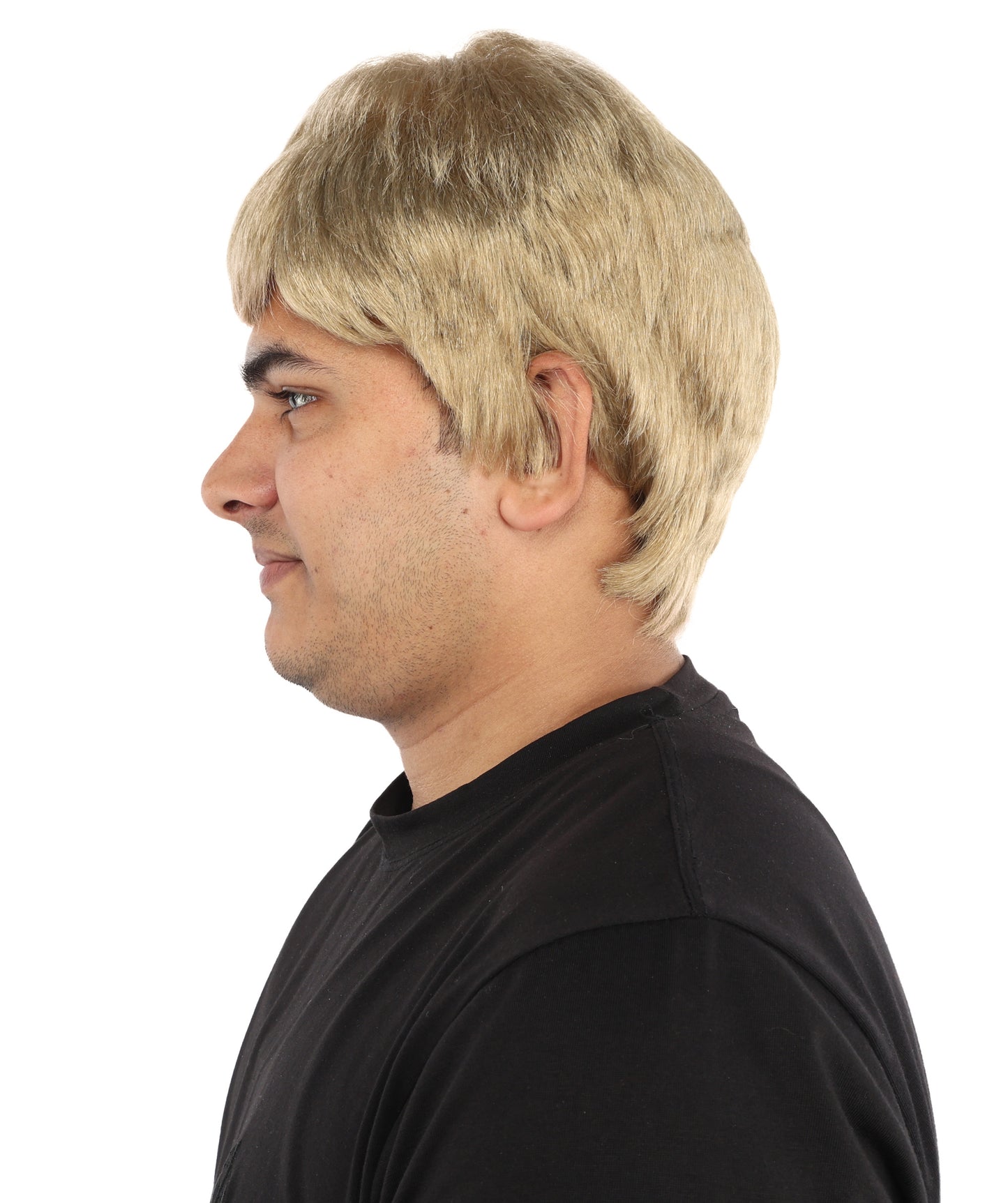 HPO Britpop Musician Mens Wig | 9 Inch Sandy Ash Blonde Short Crop | Party Halloween Cosplay Theater 90s Rockstar Costume Events