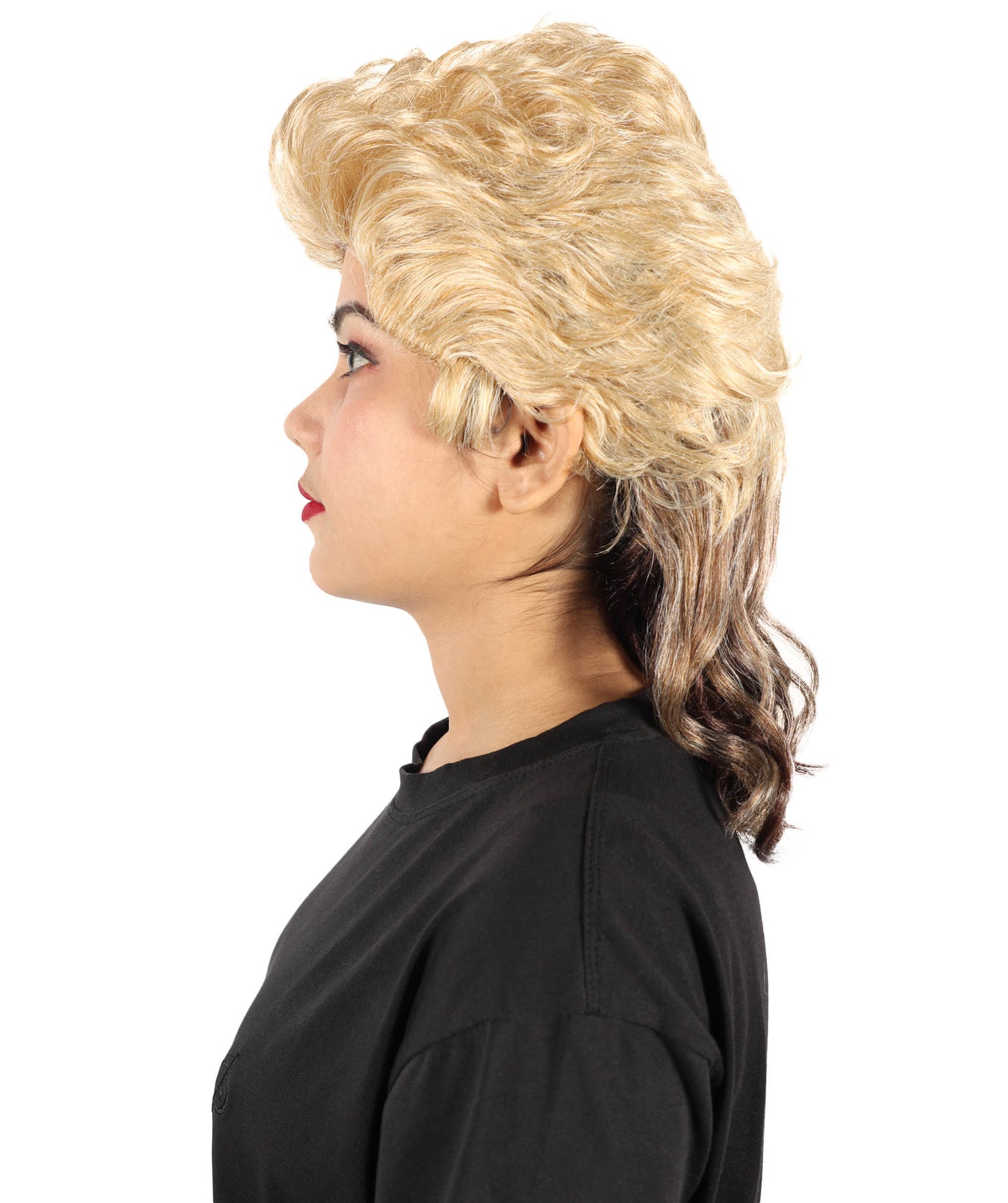 HPO Women’s Short Spiky Mullet Wig | Textured Punk Cut Hairpiece with Sharp Layers | Often Chosen for Creative Styling, Theme Events, Photo Shoots & Stage Appearance