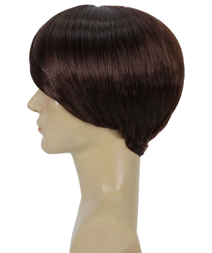 HPO Adult Male WIG 70's Dude – Retro Straight Brown Wig, Breathable Capless Cap, Flame-retardant Synthetic Fiber | HPO