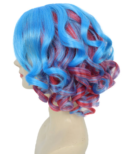 Women's Short Curly Multicolor Wig – Vibrant Synthetic Fiber for Festivals, Anime Conventions, and Halloween Parties Breatheble Capless Cap