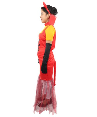 HPO Women's French Kiss Mistress Inferno Costume - Fiery Red Gothic Devil Outfit | Outfit for Halloween, Parties, Stage & Cosplay