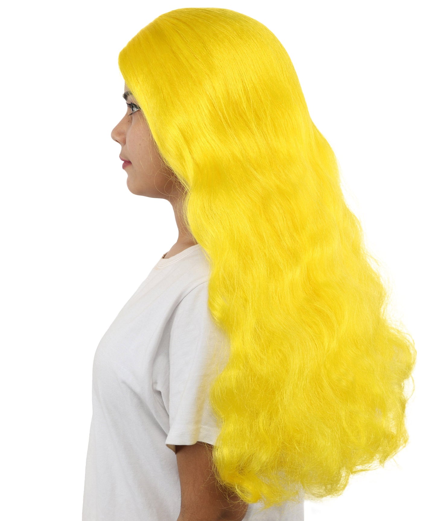 HPO Adult Women's Long Wavy Wig | Multiple Color Options | Center Parted Ginger Curls with Voluminous Ends, Heat Resistant Synthetic Fiber & Breathable Cap | Halloween, Teen Roleplay, Theater, Themed Party & Costume Events