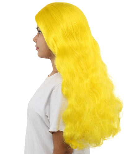 HPO Adult Women's Long Wavy Wig | Multiple Color Options | Center Parted Ginger Curls with Voluminous Ends, Heat Resistant Synthetic Fiber & Breathable Cap | Halloween, Teen Roleplay, Theater, Themed Party & Costume Events