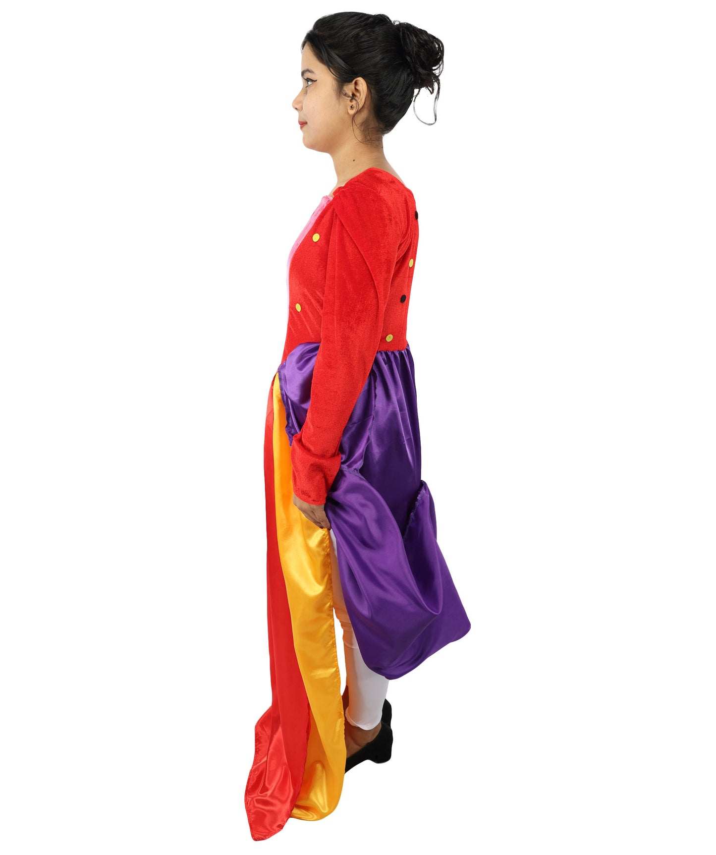 HPO Enchanted Multicolor Witch Costume | Adult Women’s Gothic Fantasy Dress with Corset Style & Flowing Sleeves | Halloween, Cosplay & Parties