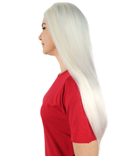 HPO Women's Evil Bride ,Adult Women's Wig Collections, Horror Ghostly Halloween Wig, Premium Breathable Capless Cap