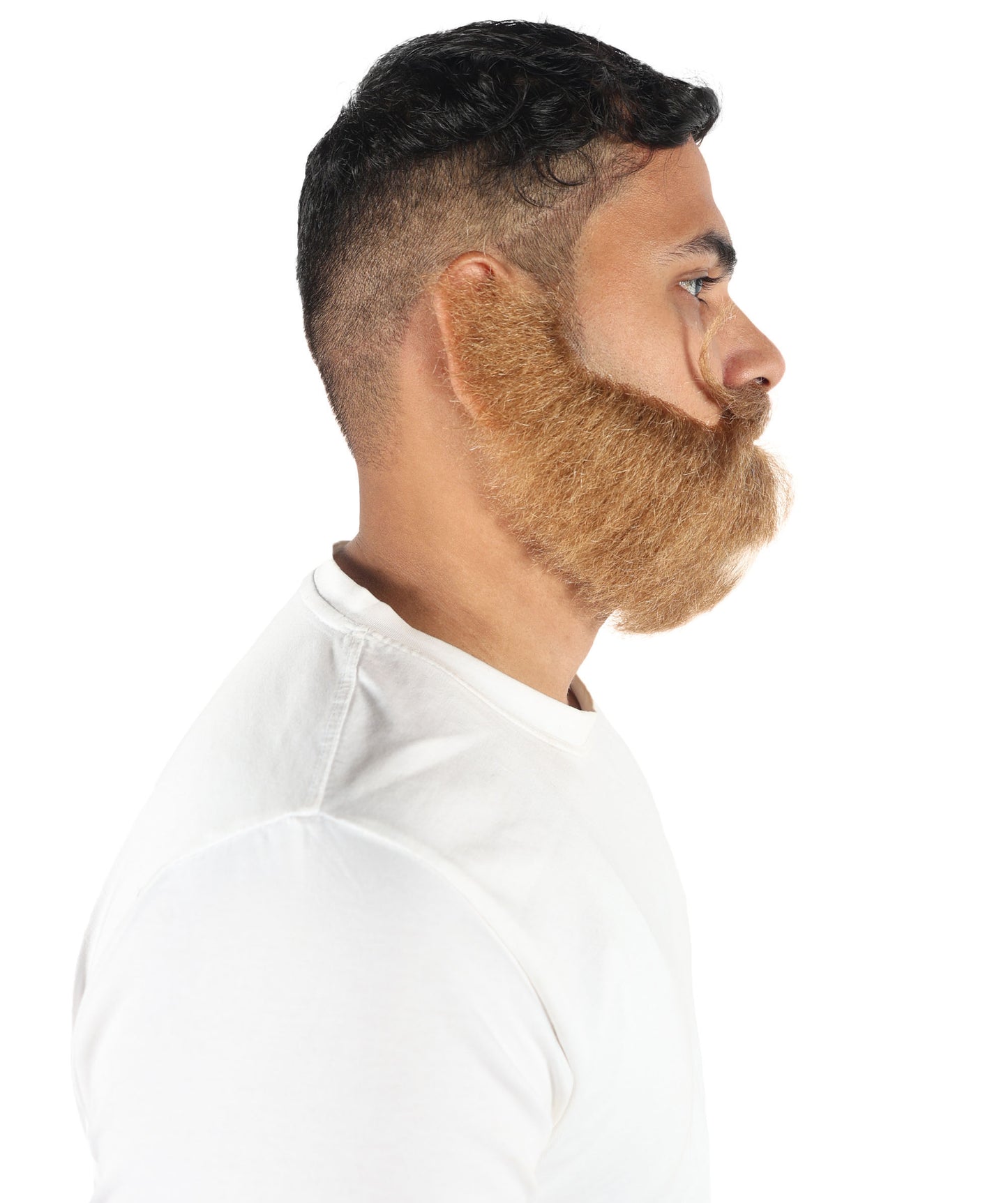 HPO Men’s Brown Beard and Mustache Set | Lightweight and Natural-Look Facial Hair for Costumes, Halloween & Party Characters | Low-Cap Breathable Design