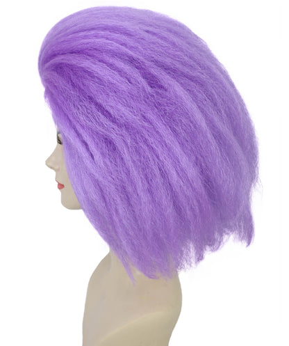 HPO Pop Star Wig for Women – Purple Long Straight Synthetic Hair with Bangs | Iconic Costume Wig for Halloween, Stage & Parties