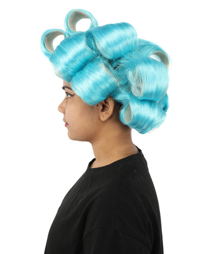 HPO Adult Women's Retro Roller Set Pink Wig | Multiple Color Options, create of synthetic fiber, large cylindrical curler texture, capless cap | Party, Halloween, theater, drag, performance, costume events