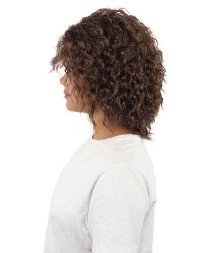 HPO Adult Women's Messy Teased Spiky Multicolor Wig | Curly Two-tone vibrant hue, create of synthetic fiber, extreme textured volume, breathable capless base | Party, Halloween, theater, drag, performance, costume events