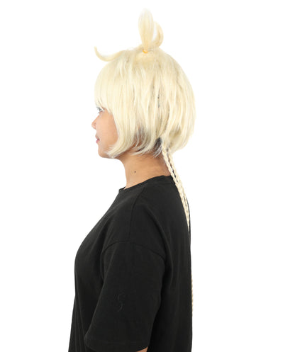 HPO Adult Women's Animal Ear Braided Wig | Multiple Color Options | Synthetic fiber, short bob with sculpted ears and long micro-braids, breathable base | Party, Halloween, theater, drag, performance, costume events
