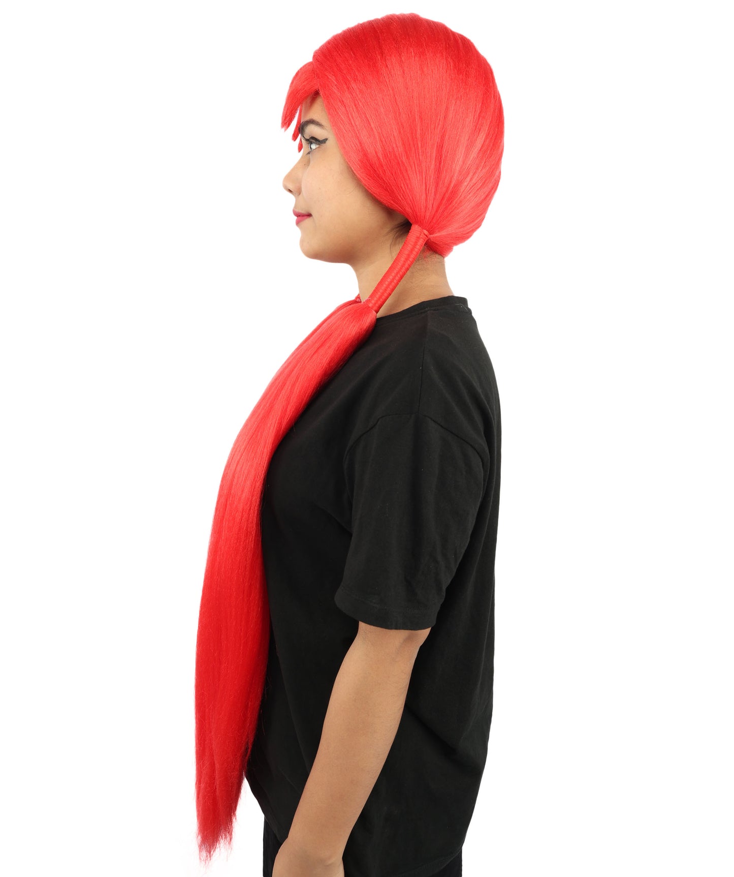 HPO Women's Extra Long Pigtail Wig | Multicolor Options | Floor Length Straight Twin Tails with Bangs, Heat Friendly Synthetic Fiber & Adjustable Cap | Halloween, Fairy Roleplay, Magical Girl Theme, Theater & Carnival