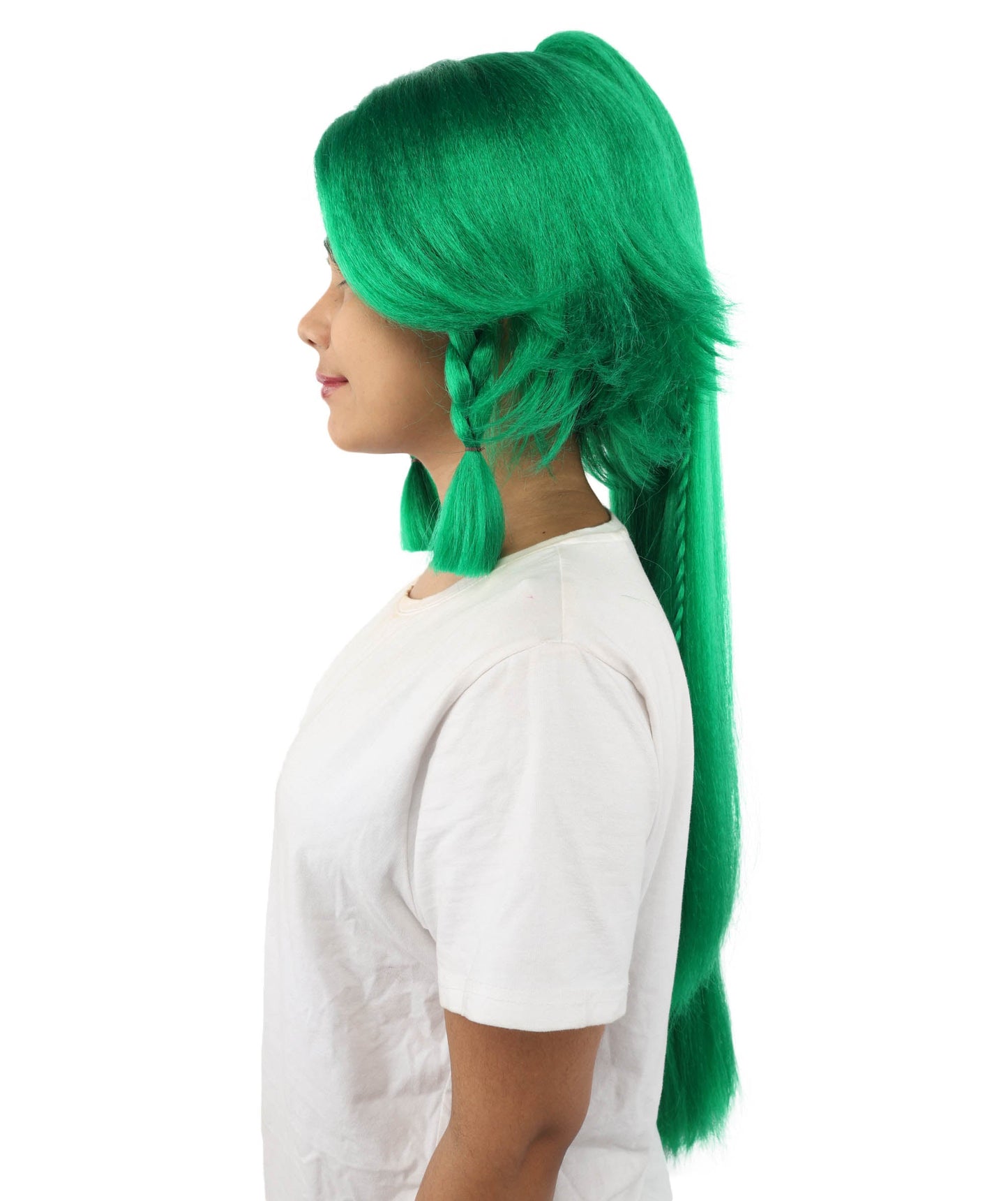 HPO Adult Women's Alien Nature Spirit Hair | Multiple Color Options | Soft Textured Bob with Beaded Braids, Heat Resistant Synthetic Fiber & Breathable Mesh | Halloween, Fantasy Roleplay, Themed Party, Theater & Carnival