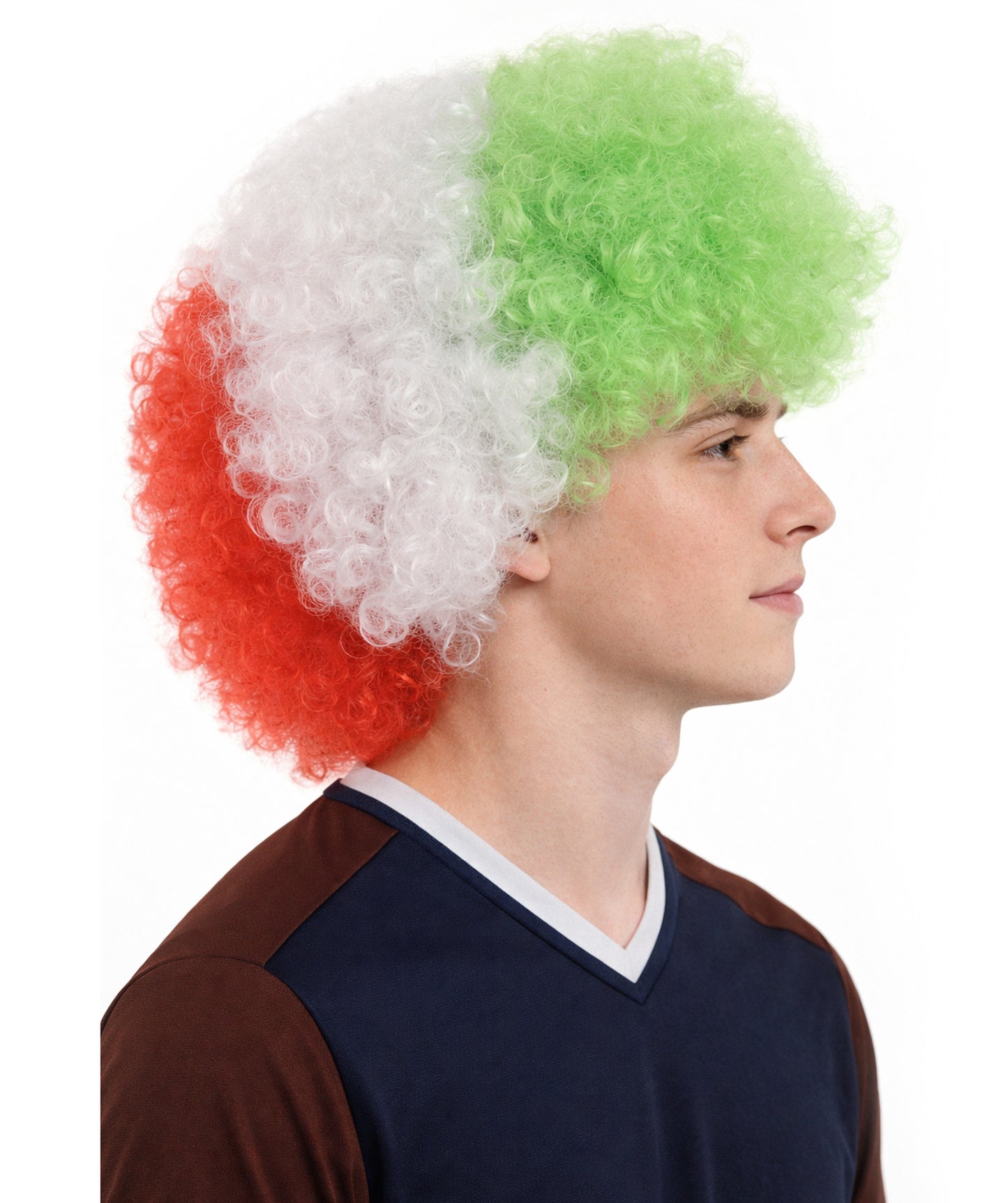 Iran Sport Afro Fun Wig | Jumbo Size Tri Color Sports Halloween Wig