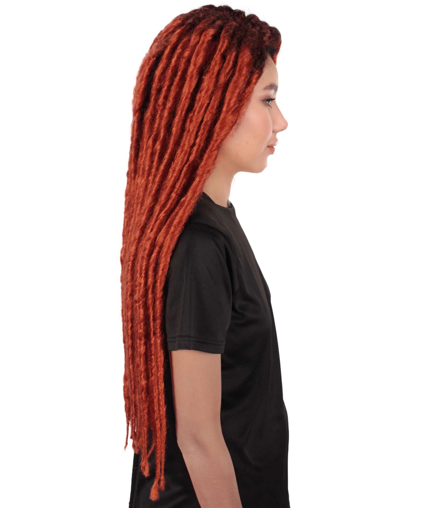 HPO Women’s Long Multiple color Dreadlock Wig – Dark Roots Synthetic Dreads Costume Wig for Adults – Natural-Look Cosplay Hair for Halloween & Festivals