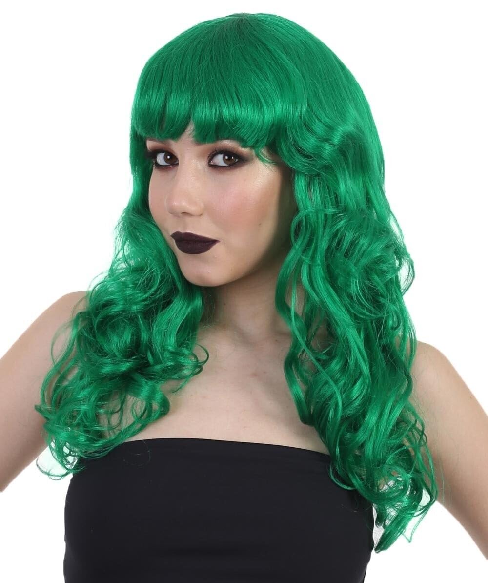 HPO Women's Wig for Fancy Anti-Hero Girl | Long Curly Party Ready Fancy Halloween Wigs | Premium Breathable Capless Cap