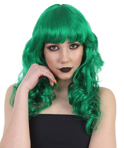 HPO Women's Wig for Fancy Anti-Hero Girl | Long Curly Party Ready Fancy Halloween Wigs | Premium Breathable Capless Cap