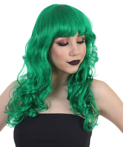 HPO Women's Wig for Fancy Anti-Hero Girl | Long Curly Party Ready Fancy Halloween Wigs | Premium Breathable Capless Cap