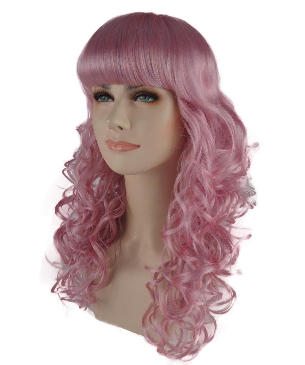 HPO Women's Wig for Fancy Anti-Hero Girl | Long Curly Party Ready Fancy Halloween Wigs | Premium Breathable Capless Cap