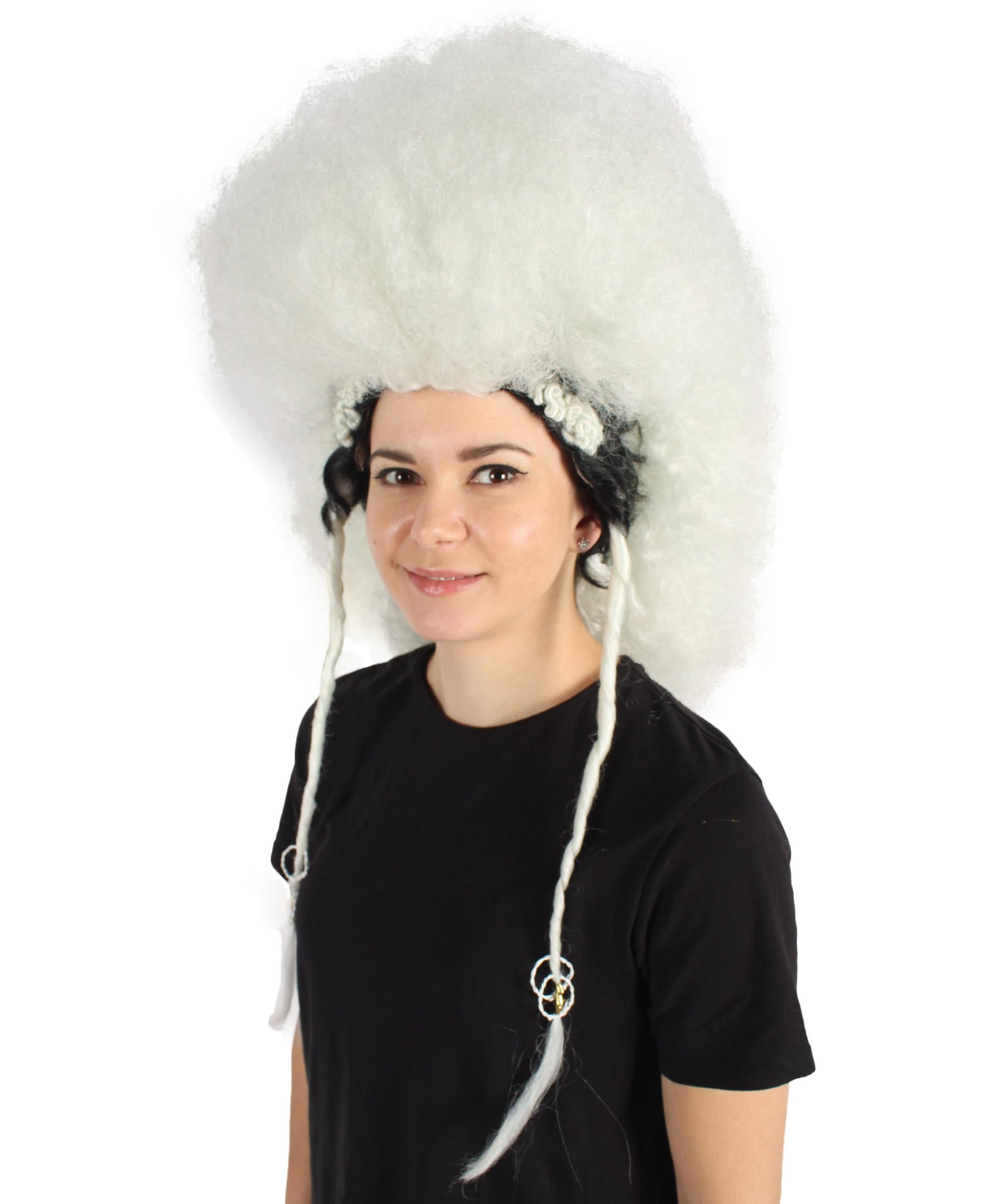  White Fluffy Short Afro Drag Queen Wig