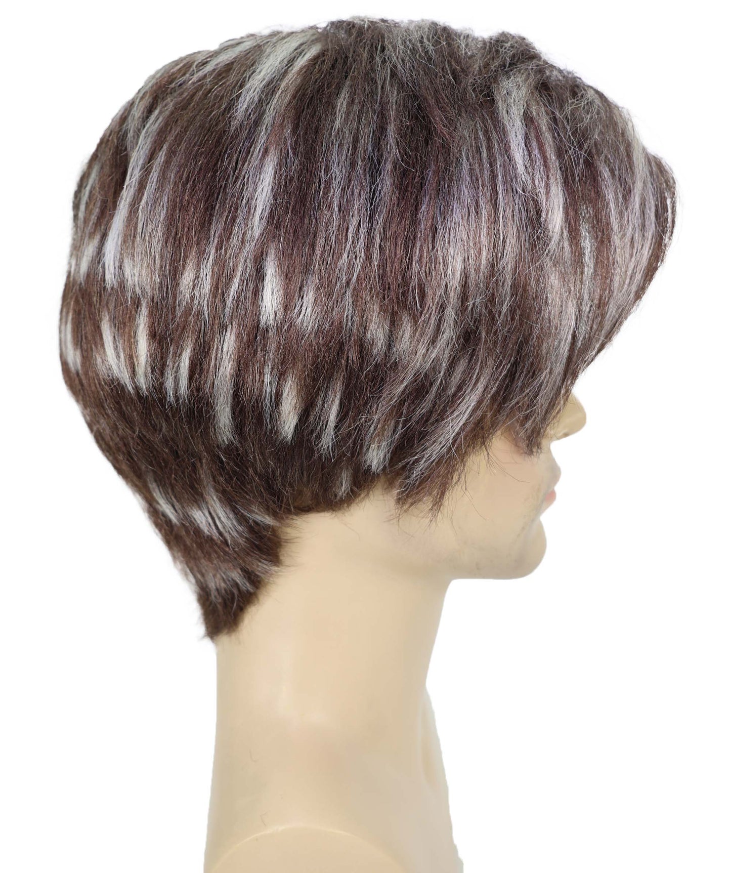 HPO Men’s Short Brown Wig with Blonde Highlights | Natural-Looking Layered Style Costume Wig for Cosplay, Party, or Daily Use | Synthetic Hair