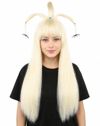 HPO Adult Women's Spider Gothic Sculpted Wig | Multiple Color Options, create of synthetic fiber, architectural spider-leg loops with blunt bangs, breathable base | Party, Halloween, theater, drag, performance, costume events