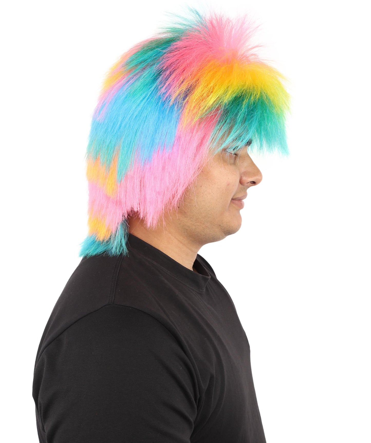 Spiky Punk Rock Wig | Multi layered straight synthetic fibers with extensive vertical volume and capless construction | Essential for theatrical stage drag performance costume events and party