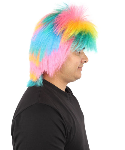 Spiky Punk Rock Wig | Multi layered straight synthetic fibers with extensive vertical volume and capless construction | Essential for theatrical stage drag performance costume events and party