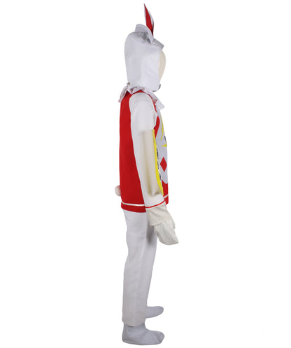 HPO Men's Red and White Rabbit Mascot Bunny Costume Suit | Perfect for Halloween| Flame-retardant Synthetic Fabric