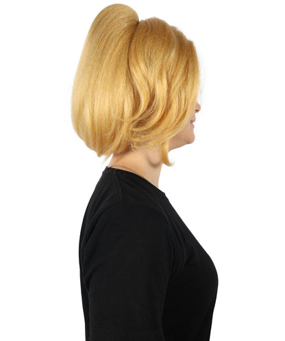 HPO Women’s New Light Blonde Medium Straight Wavy Pigtail Cosplay Wig | Anime Hair Wig for Women | Perfect for Cosplay Themed Parties and Halloween, Adjustable & Comfortable Fit