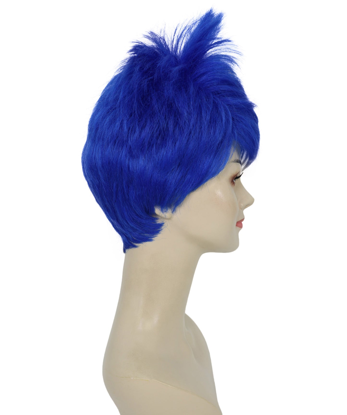 Women's Dark Blue Wig | Colorful Layered Synthetic Hair for Halloween Party Events | Breathable Capless Design |