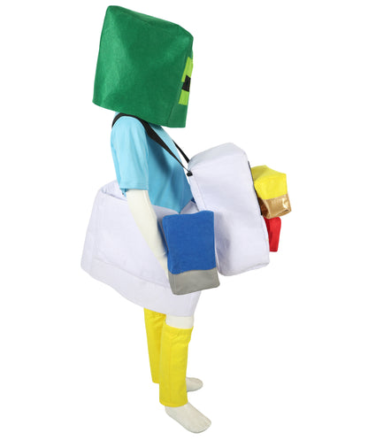 HPO Teen Game Character Costume Set | Multicolor Dress with White Apron, Head Accessory & Leg Socks | Roleplay Outfit for Halloween & Cosplay