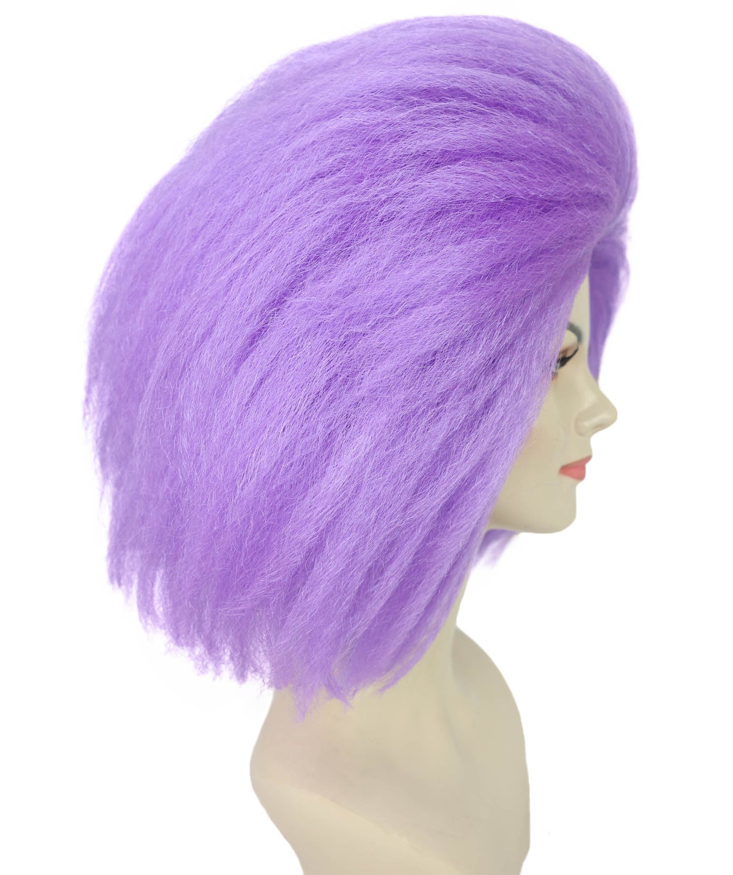 HPO Pop Star Wig for Women – Purple Long Straight Synthetic Hair with Bangs | Iconic Costume Wig for Halloween, Stage & Parties