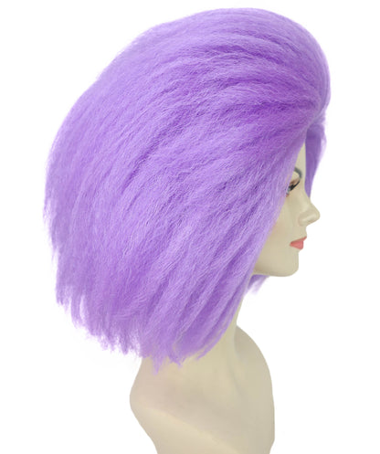 HPO Pop Star Wig for Women – Purple Long Straight Synthetic Hair with Bangs | Iconic Costume Wig for Halloween, Stage & Parties