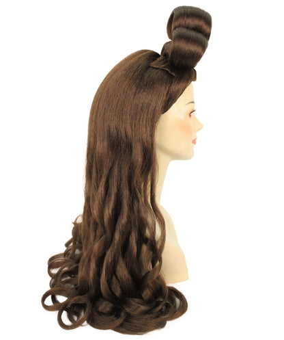 HPO Women's Long Curl Wig with Ring , Multiple Color Options , Flame-retardant Synthetic Fiber