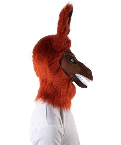 HPO Unisex Orange Furry Anime Tailed Monster Mask | Best for Halloween | Flame-retardant Synthetic Fiber