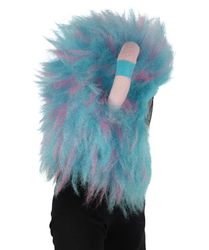 HPO Unisex Furry Blue Monster Plush Costume Set – Head Mask & Full Suit| Perfect for Halloween| Flame-retardant Synthetic Fabric