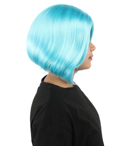 Adult Women's Two-Tone Bob Wig | Multiple Color Options | Short Straight Blunt Cut Inspired by American Pop Artist Look | Natural Hairline for Halloween and Cosplay