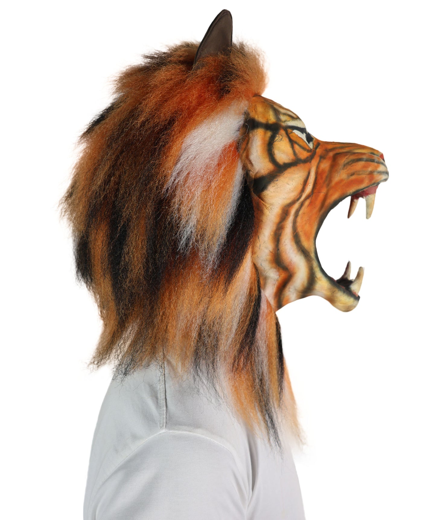 HPO Adult Unisex Fur Tiger Costume, Mask & Bundle Set | Realistic Fur Suit with Headpiece | Ideal for Halloween and Jungle Cosplay