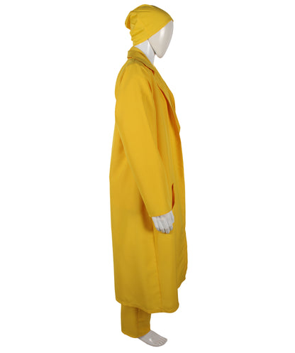 HPO Adventurer Movie Character Yellow Costume, Perfect for Halloween, Flame-retardant Synthetic Fabric