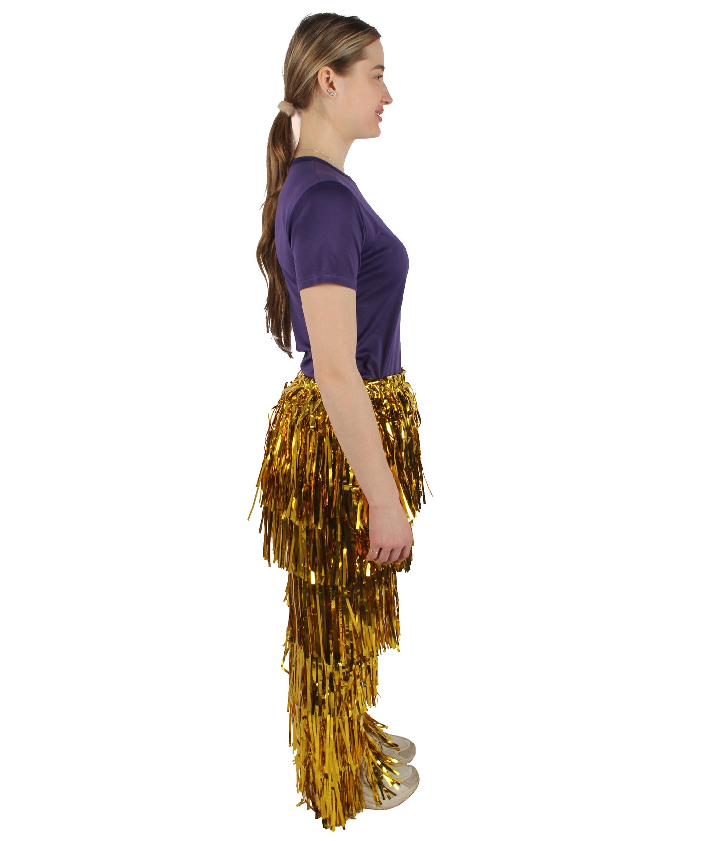 HPO Adult Women's Tinsel Fringed Tiered Multiple Color Options Trousers, Perfect for Halloween, Flame-retardant Synthetic Material