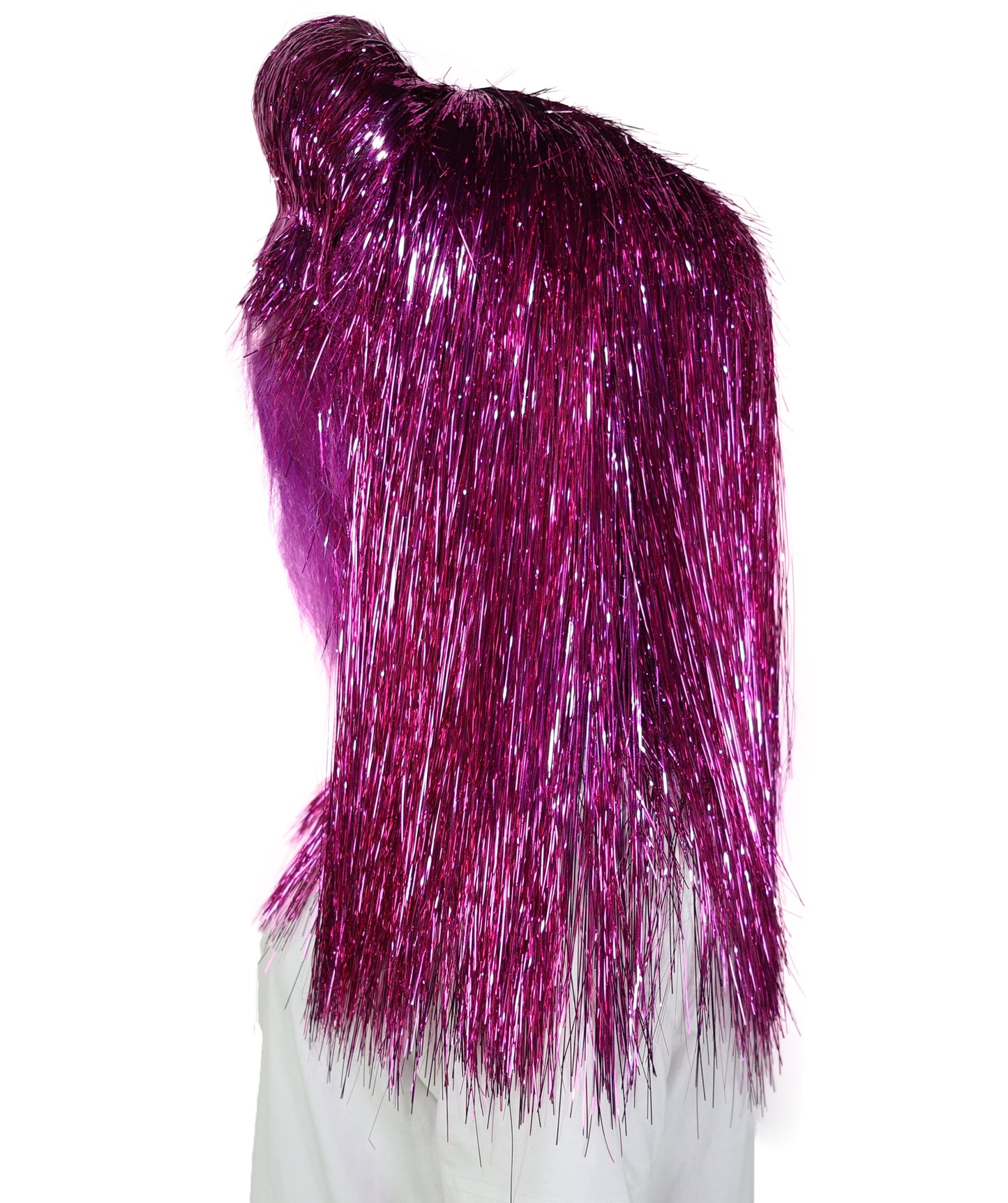 HPO Unisex Teen Extreme Tinsel Hairy Person Costume Bundle & Mask Set - Full-Body Tinsel Hair Suit Extra-Long Costume Wig for Halloween, Cosplay & Parties - Multiple Color Options